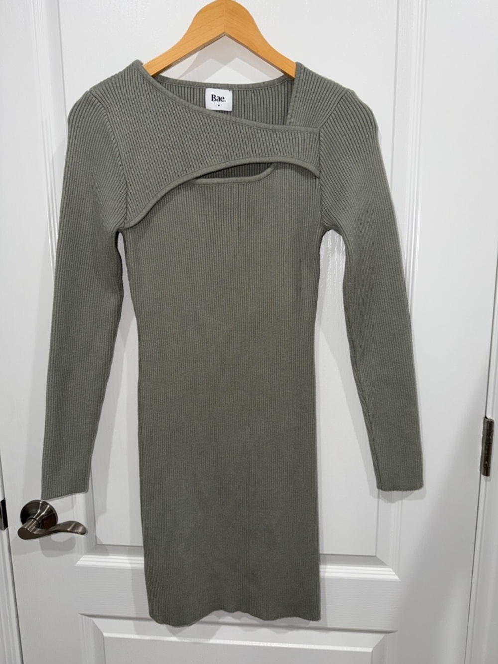 Bae The Label maternity High Line Knit Dress ribbed texture, long sleeve medium